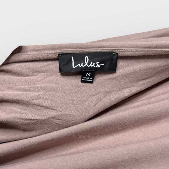 Lulus Exclusive Twist Back Long Sleeve Top Medium Taupe Backless Boho Casual - Picture 7 of 11